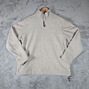 GAP Sweater‎ Mens Large Beige 1/4 Zip Classic Casual Pullover Gorpcore Cabincore